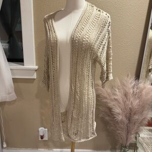 Elegant Cream Open-Knit Sweater